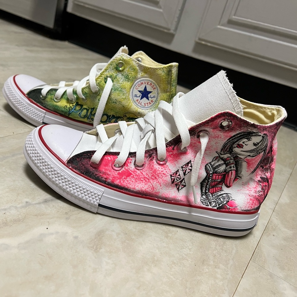 DC Comics Converse Hand Painted Sneakers NWOT